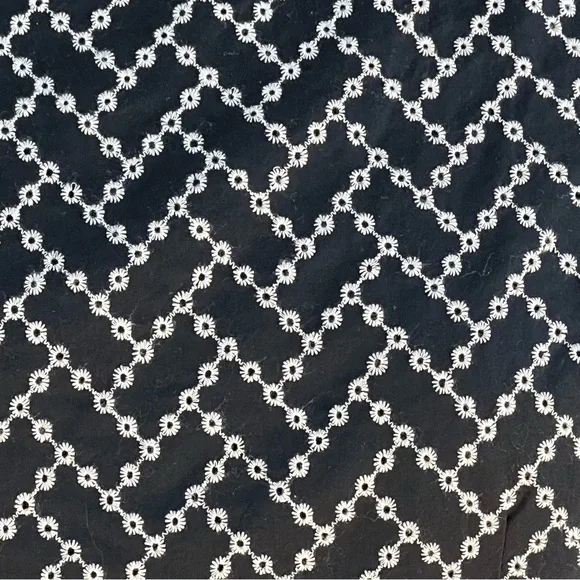 Jones New York Signature Black W/White Embroidery Sleeveless Sheath Dress 16 - Picture 3 of 8